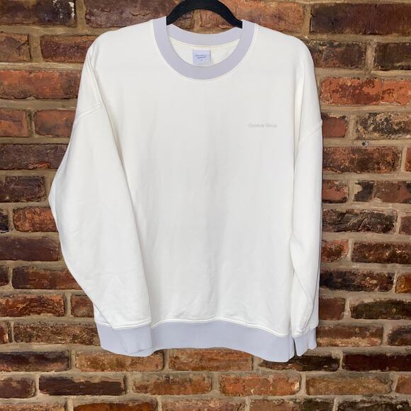 Outdoor Voices Cream White Gray Pickup Crewneck Sweatshirt Size XS Unisex - Picture 2 of 8